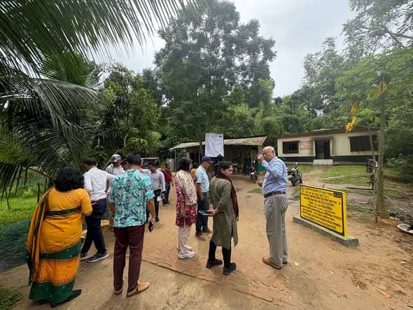 ADB delegation inspecting the Manikchhari village access road